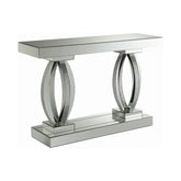 Coaster Amalia Rectangular Sofa Table with Shelf Clear Mirror Model 722519